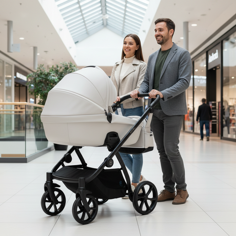 Noordi Fjordi V1 Leather 3in1 with Joie i-Snug 2 Car Seat, Cloud