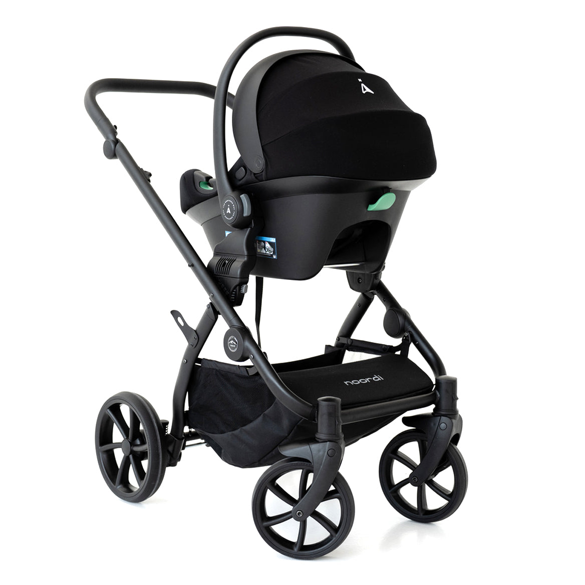 Noordi Fjordi V2 Leather 2in1 Pushchair with ThermoCot™ Carrycot, Stone Grey