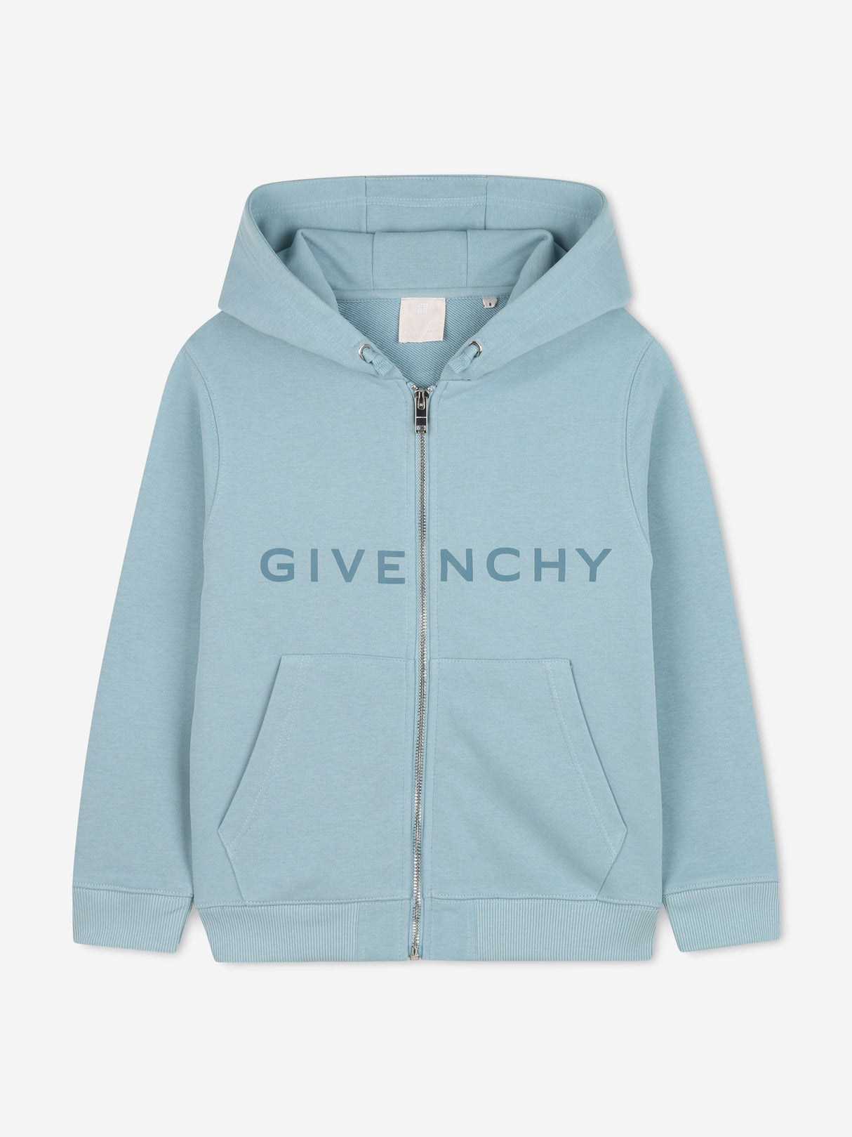 Givenchy Kids Logo Print Zip Up Top in Blue