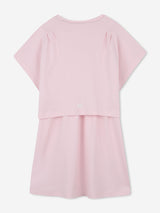 Givenchy Girls Logo Print Skater Dress in Pink