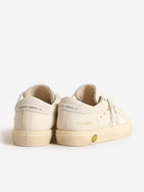 Golden Goose Kids Leather and Suede Star May Trainers in White