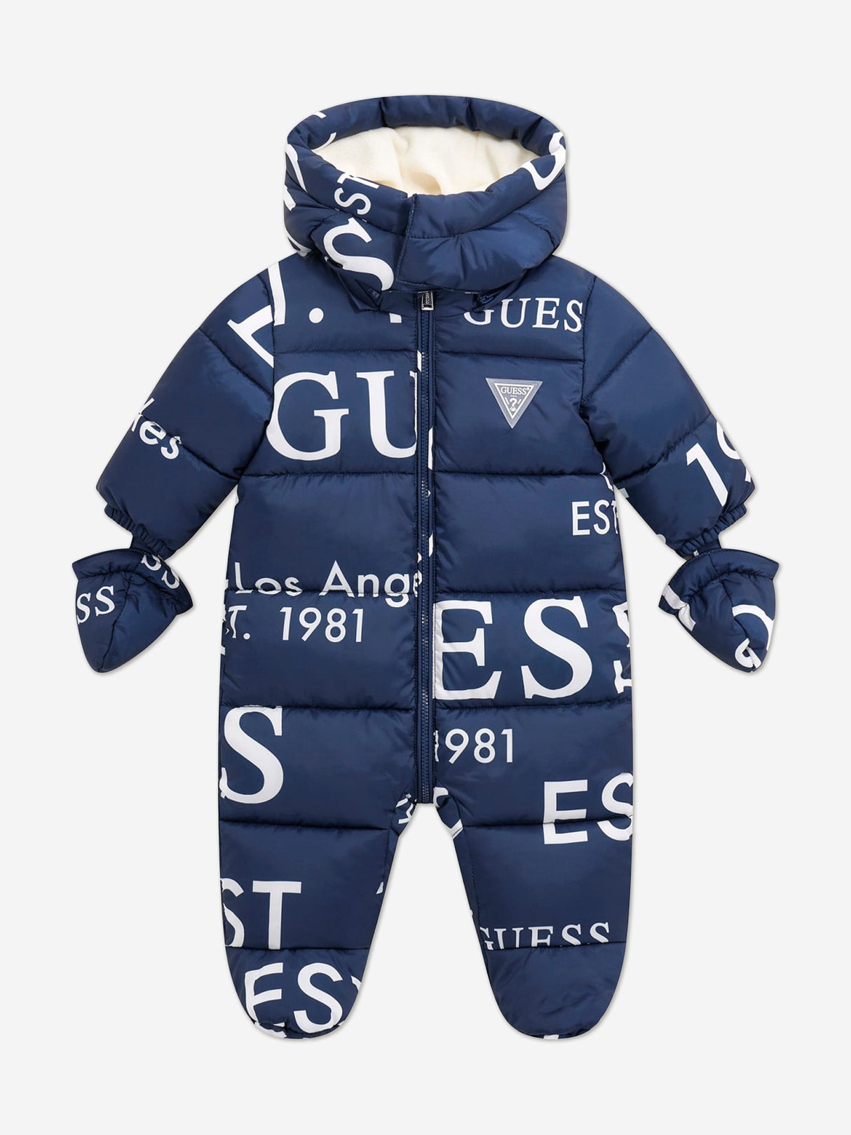 Guess Baby Boys Logo Snowsuit in Navy
