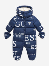 Guess Baby Boys Logo Snowsuit in Navy