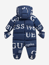 Guess Baby Boys Logo Snowsuit in Navy