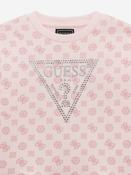 Guess Girls Logo Sweater Dress in Pink