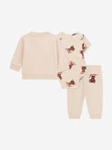Guess Baby 3 Piece Bear Tracksuit Set in Beige