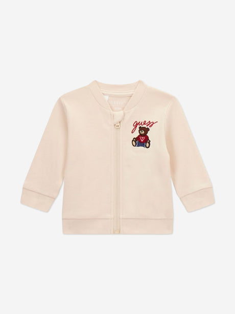 Guess Baby 3 Piece Bear Tracksuit Set in Beige