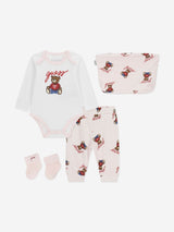 Guess Baby Girls Teddy Bear Bodysuit Gift Set in Pink
