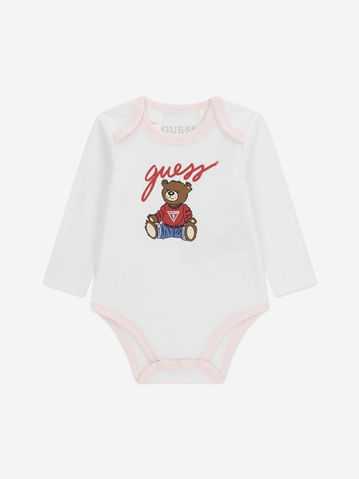 Guess Baby Girls Teddy Bear Bodysuit Gift Set in Pink