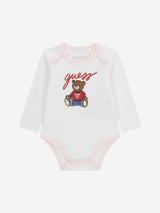 Guess Baby Girls Teddy Bear Bodysuit Gift Set in Pink