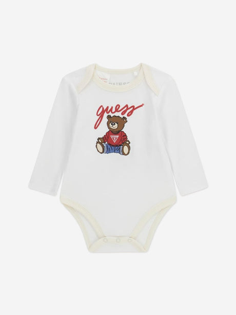 Guess Baby Teddy Bear Bodysuit Set in Ivory