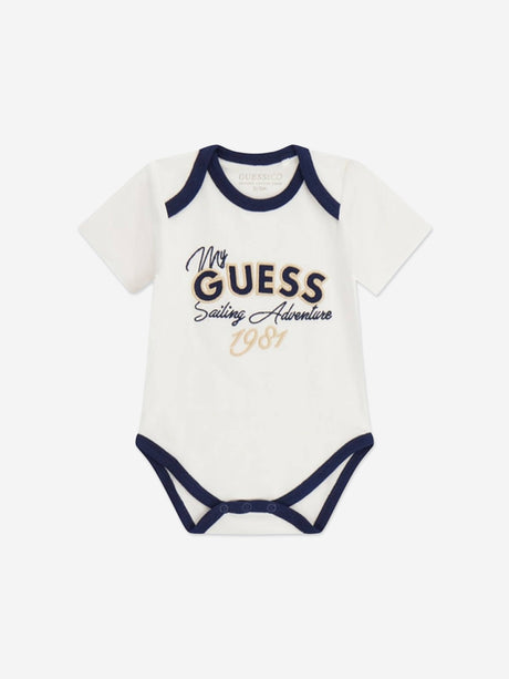 Guess Baby Striped Bodysuit Gift Set in Navy