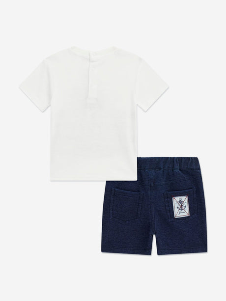 Guess Baby Boys T-Shirt and Denim Shorts Set in White