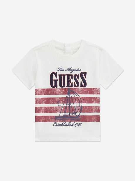 Guess Baby Boys T-Shirt and Denim Shorts Set in White