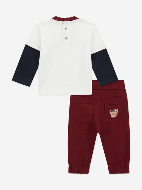 Guess Baby Boys Bear T-Shirt and Joggers Set in Red