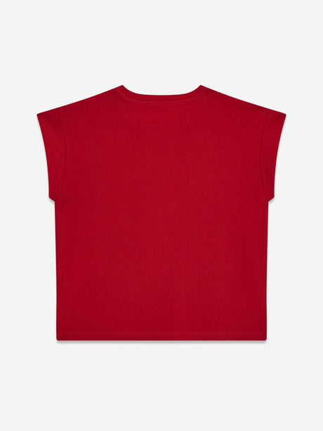 Guess Girls Sequin Logo T-Shirt in Red