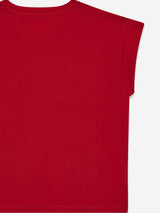 Guess Girls Sequin Logo T-Shirt in Red