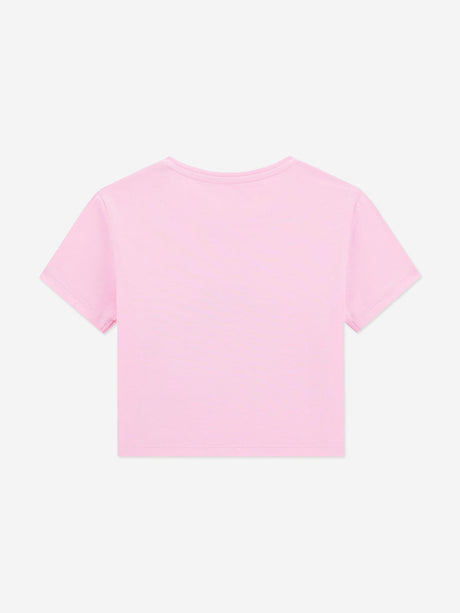 Guess Girls Cropped Cherry T-Shirt in Pink
