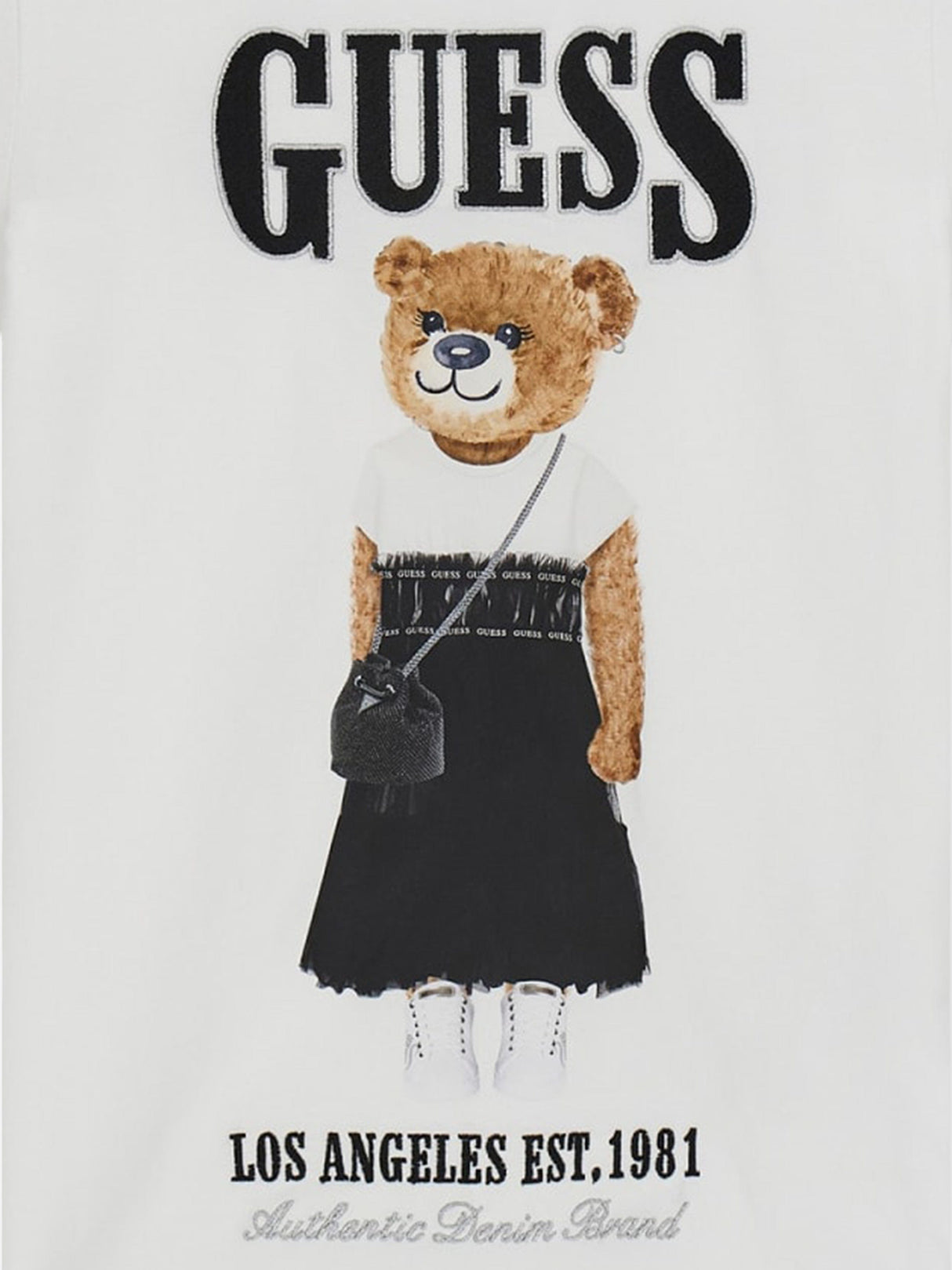 Guess Girls Bear T-Shirt in White