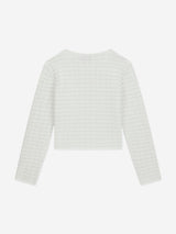 Guess Girls Tweed Cardigan in White