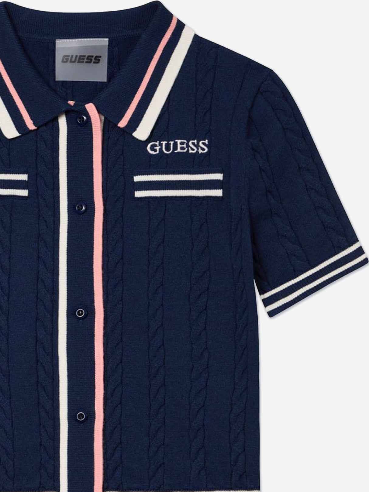 Guess Girls Short Sleeve Cardigan in Navy