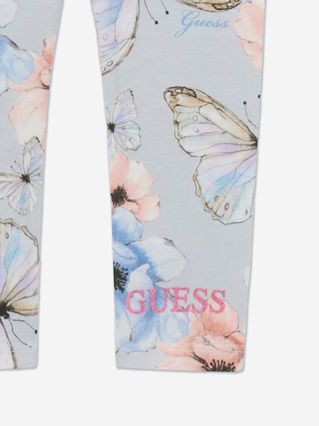 Guess Girls Butterfly Collage Leggings in Blue