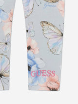 Guess Girls Butterfly Collage Leggings in Blue