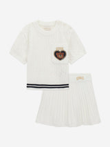 Guess Girls Sweater Top and Skirt Set in Ivory