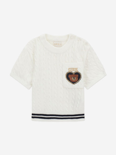 Guess Girls Sweater Top and Skirt Set in Ivory