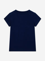 Guess Girls Bear Print T-Shirt in Navy