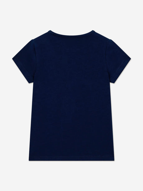 Guess Girls Bear Print T-Shirt in Navy