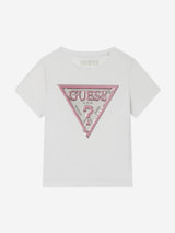 Guess Girls Logo T-Shirt in White