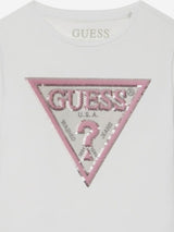 Guess Girls Logo T-Shirt in White