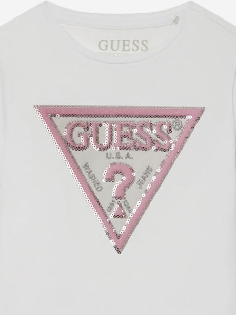 Guess Girls Logo T-Shirt in White