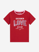 Guess Girls Love Logo T-Shirt in Red