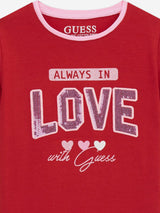 Guess Girls Love Logo T-Shirt in Red