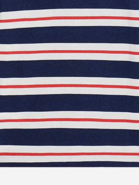 Guess Girls Striped Logo T-Shirt in Navy