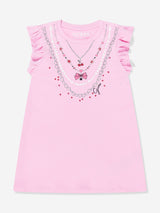 Guess Girls Cotton Necklace Dress in Pink