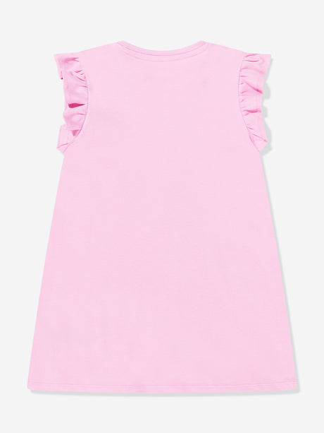 Guess Girls Cotton Necklace Dress in Pink