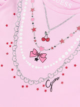 Guess Girls Cotton Necklace Dress in Pink