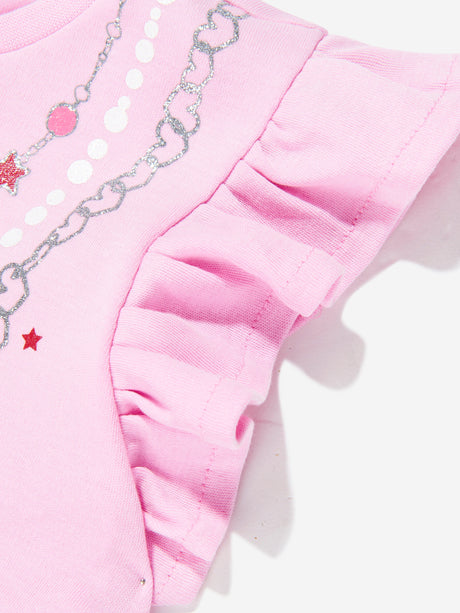 Guess Girls Cotton Necklace Dress in Pink