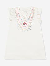Guess Girls Cotton Necklace Dress in Ivory