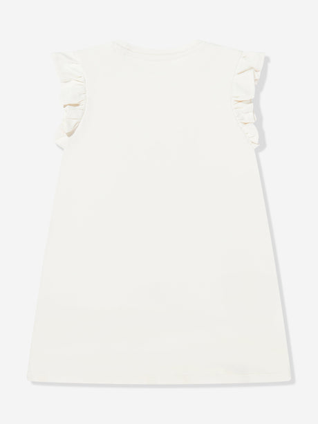 Guess Girls Cotton Necklace Dress in Ivory