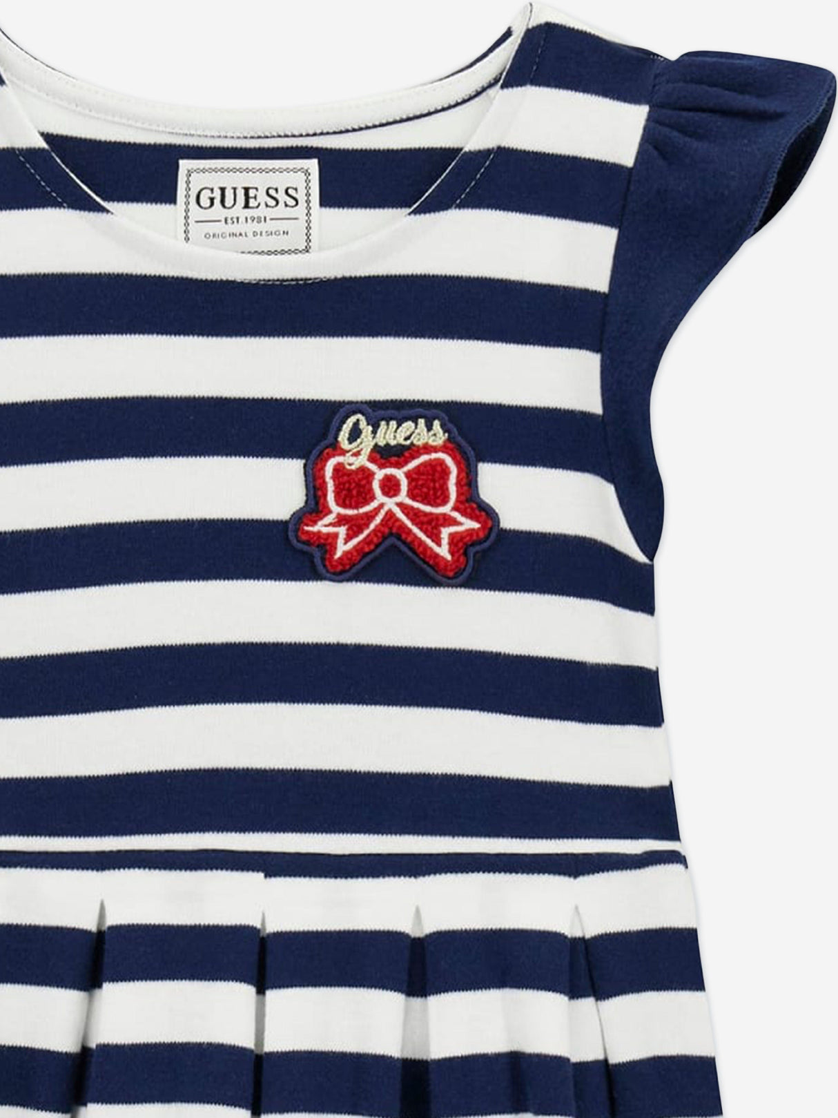Guess Girls Striped Jersey Dress in Navy