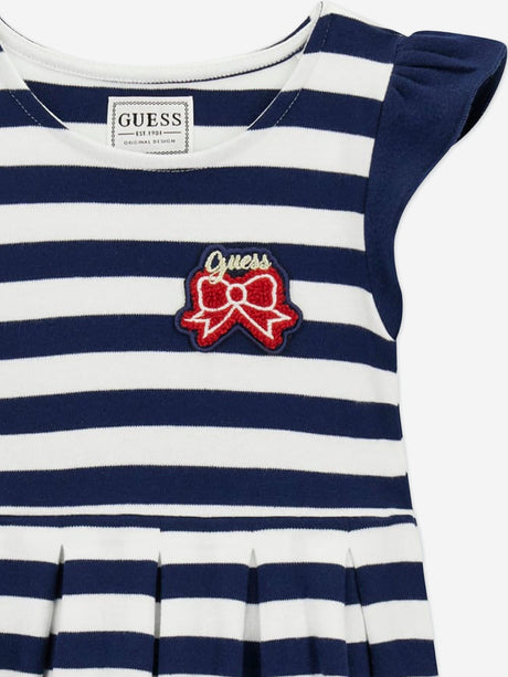 Guess Girls Striped Jersey Dress in Navy