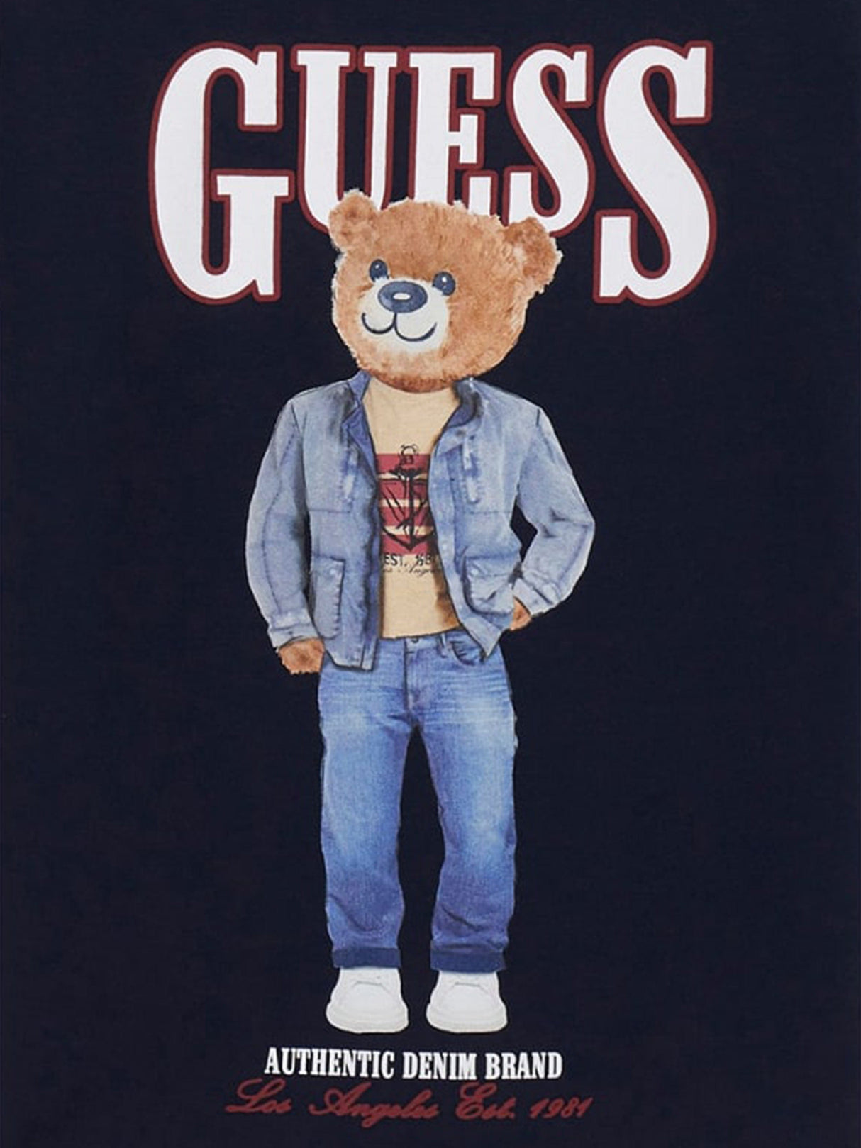 Guess Boys Bear T-Shirt in Navy