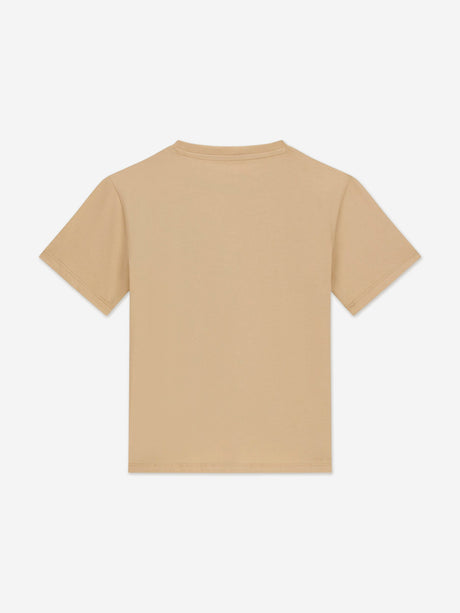 Guess Boys Logo Badge T-Shirt in Beige