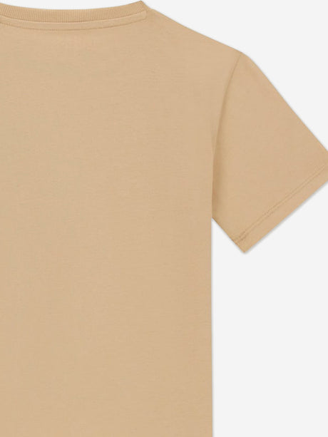 Guess Boys Logo Badge T-Shirt in Beige