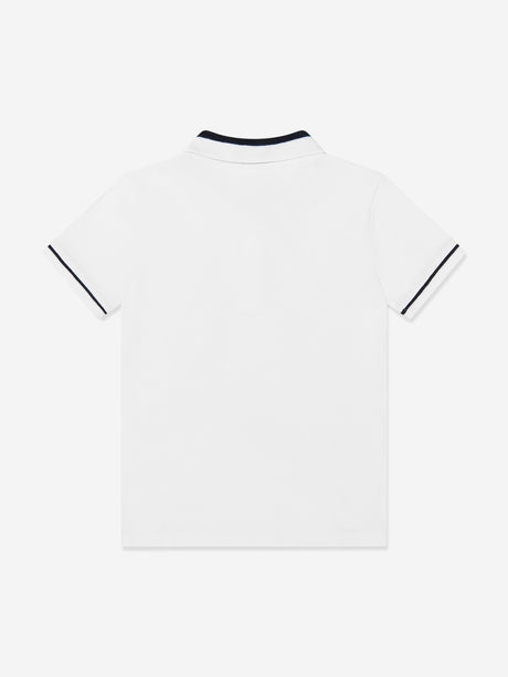 Guess Boys Bear Polo Shirt in White