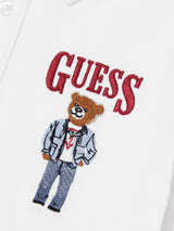 Guess Boys Bear Polo Shirt in White